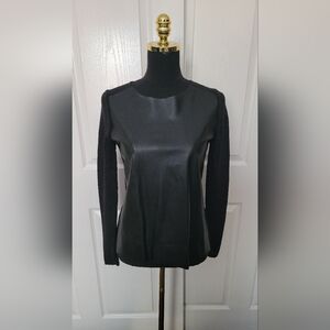 Zara Faux Leather Black Women's Top